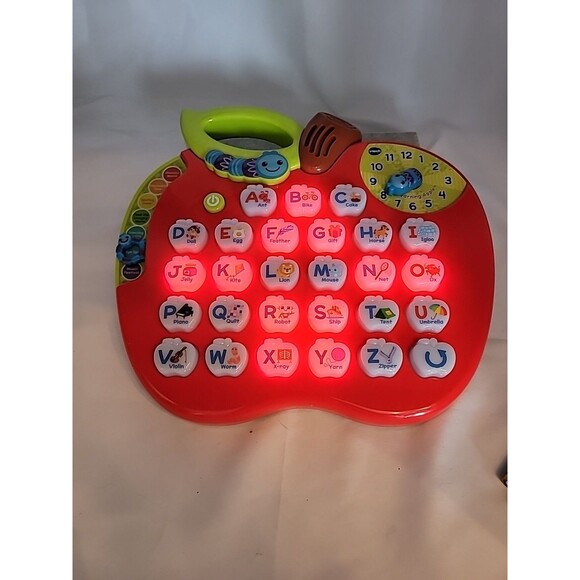 VTech Alphabet Red Apple ABC Learning Toy Preschool Letters Music & Lights Works - Picture 1 of 16